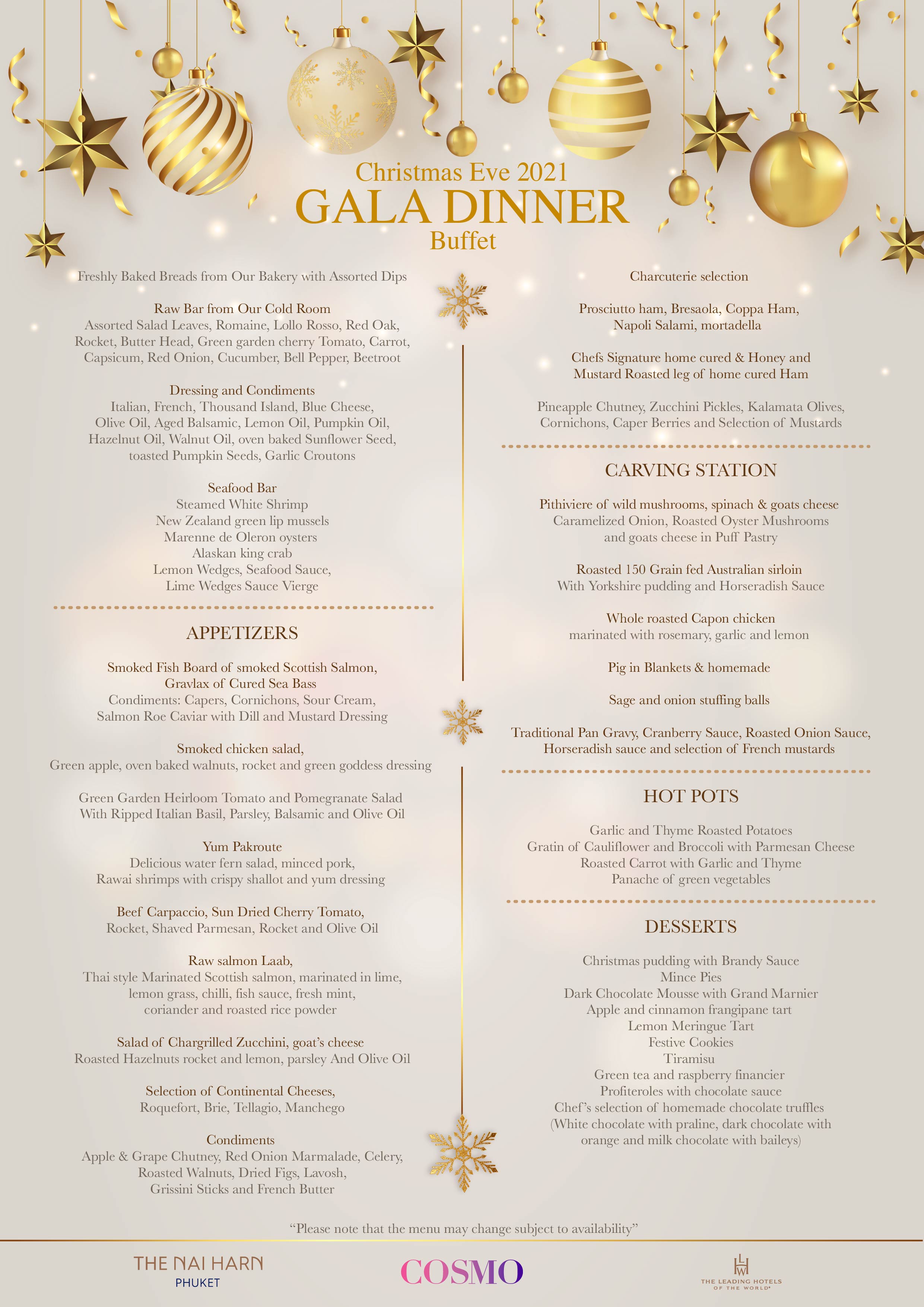Christmas Dinner Menu