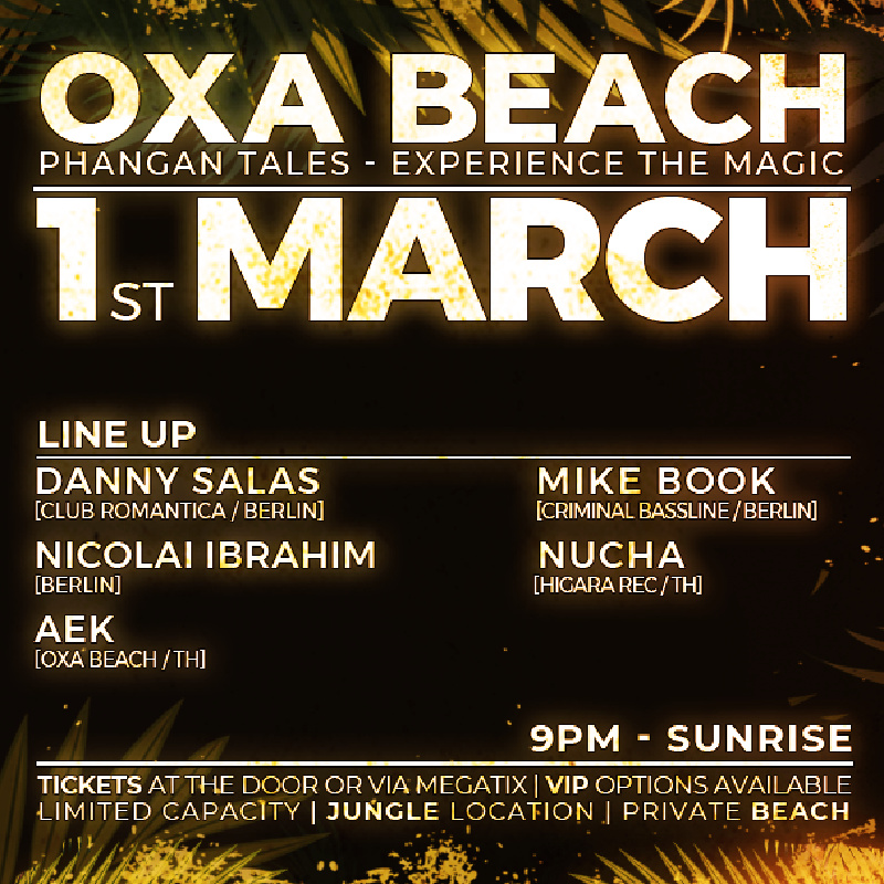 Megatix Oxa Beach Pres Phangan Tales [01 03 23]