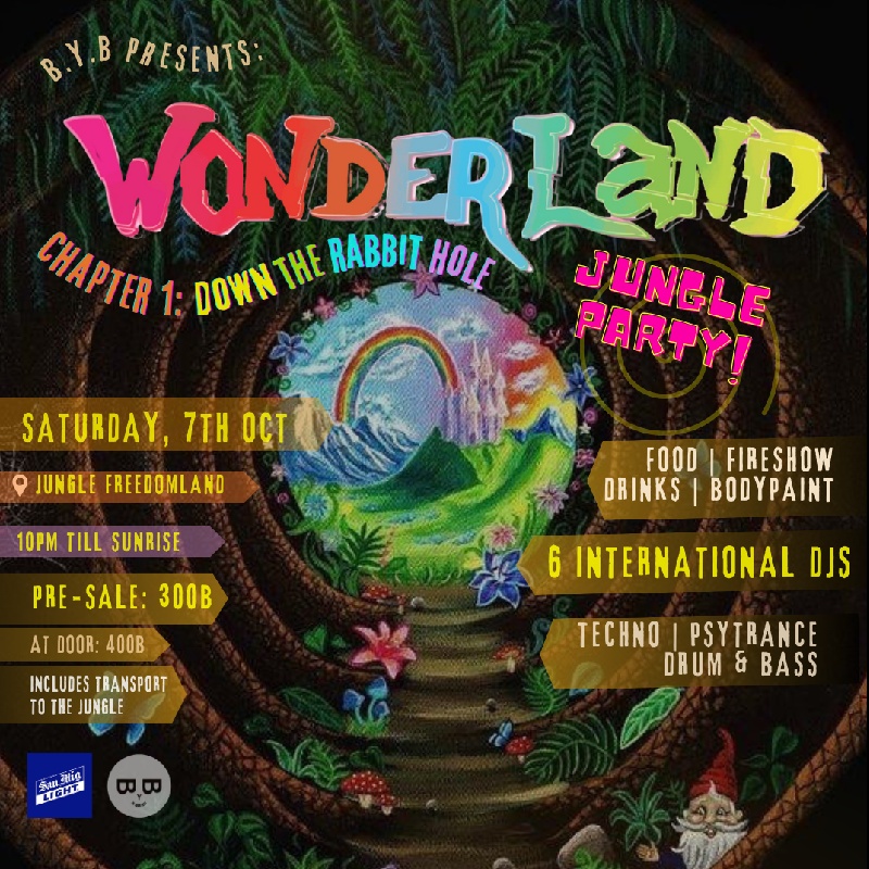 Wonderland Jungle Party Poster hosted by BYB Nightclub